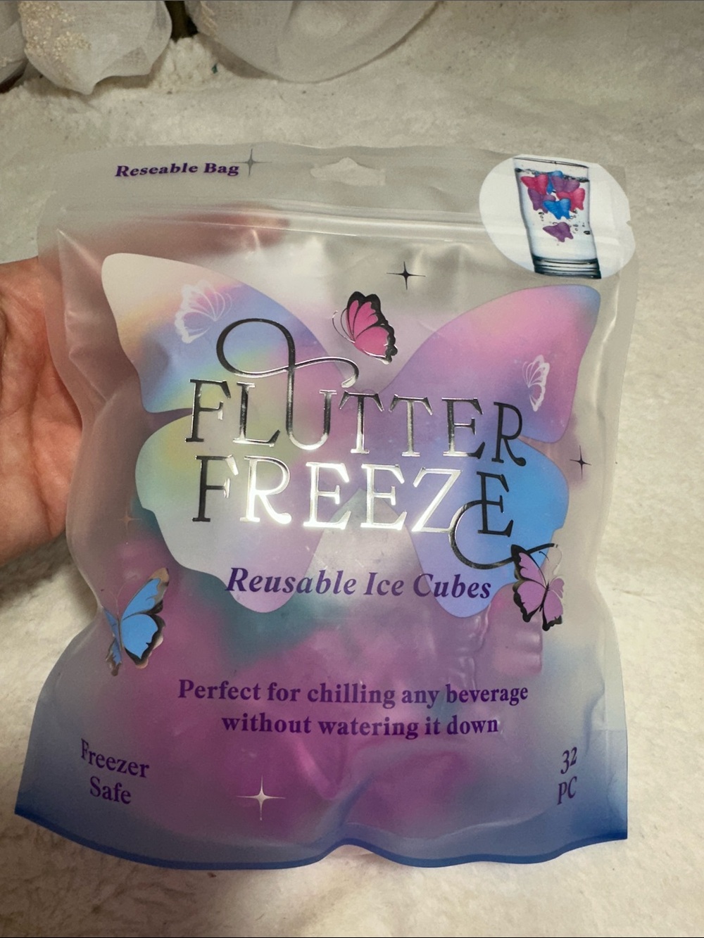 Butterfly flutter freeze reusable ice cubes 32 pcs
